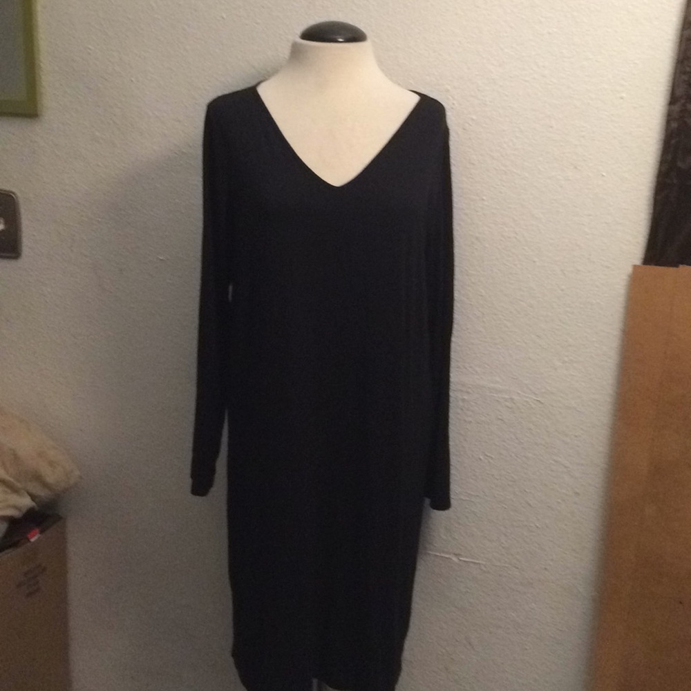J Jill black jersey knit dress size medium